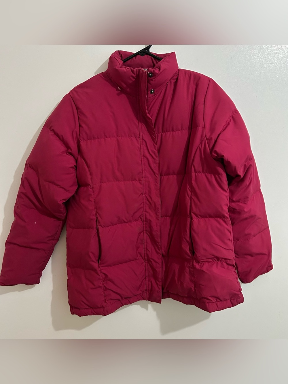 L.L.Bean Goose Down Filled Winter Puffer Coat bright magenta pink Size Medium